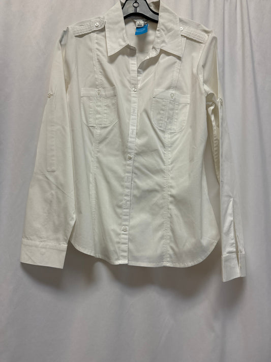 Top Long Sleeve By White House Black Market In White, Size: L