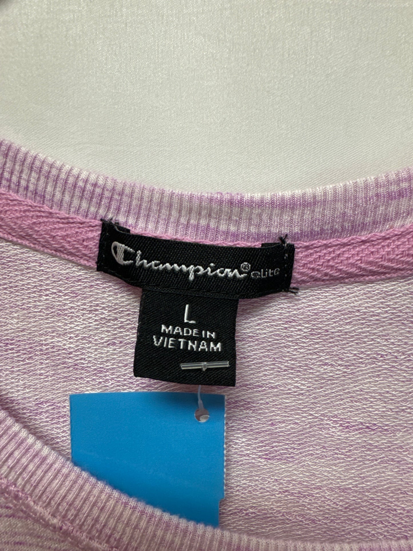 Athletic Top Long Sleeve Crewneck By Champion In Pink, Size: L