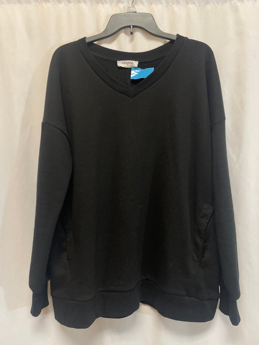 Sweatshirt Crewneck By Zenana Outfitters In Black, Size: L