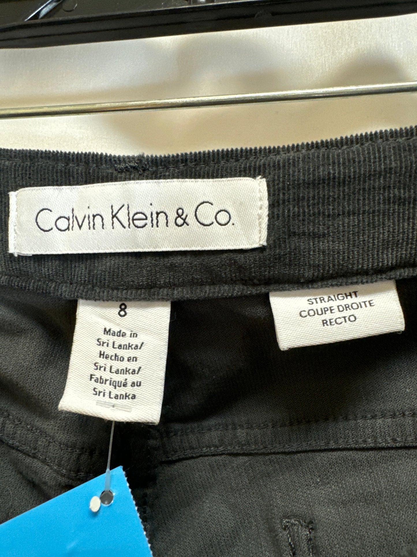 Pants Corduroy By Calvin Klein In Grey, Size: 8