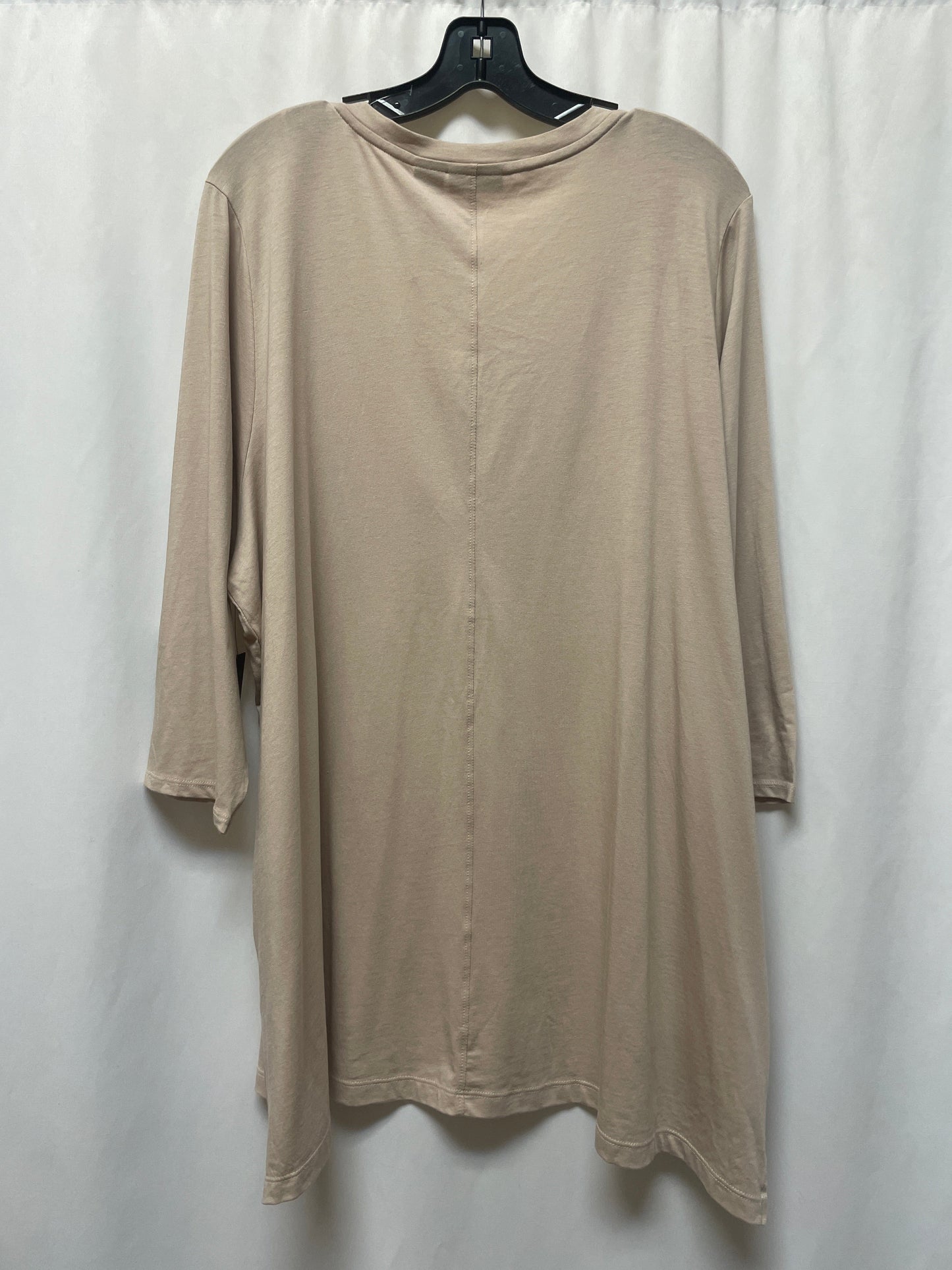 Top 3/4 Sleeve By Tahari By Arthur Levine In Tan, Size: 3x