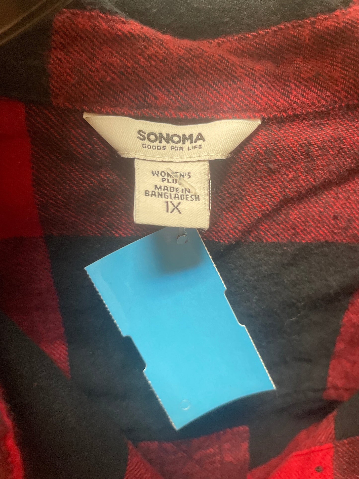 Top Long Sleeve By Sonoma In Red, Size: 1x