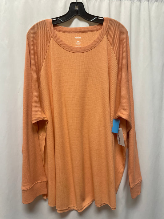 Top Long Sleeve By Sonoma In Peach, Size: 4x