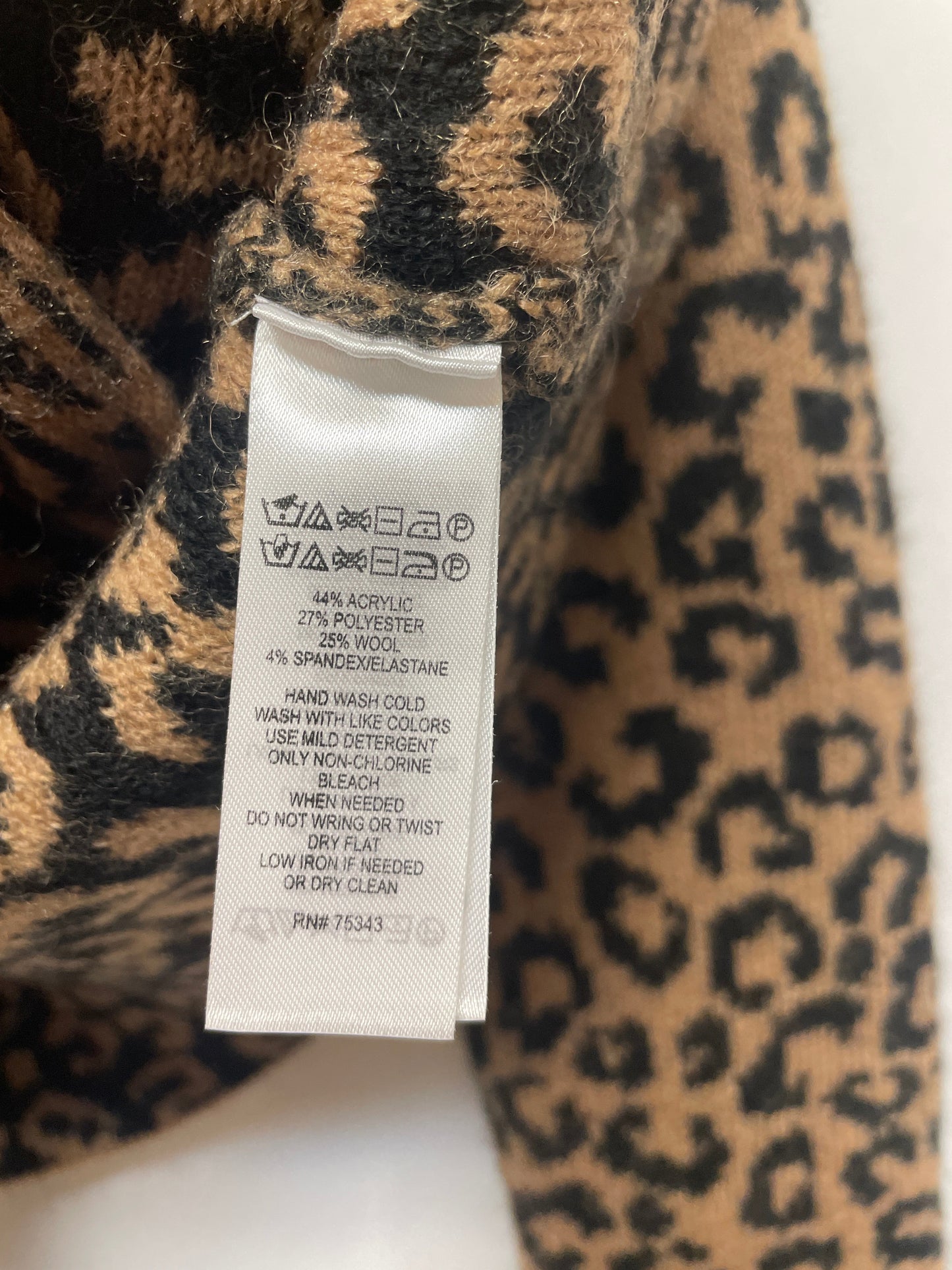 Poncho By Adrienne Vittadini In Animal Print, Size: S