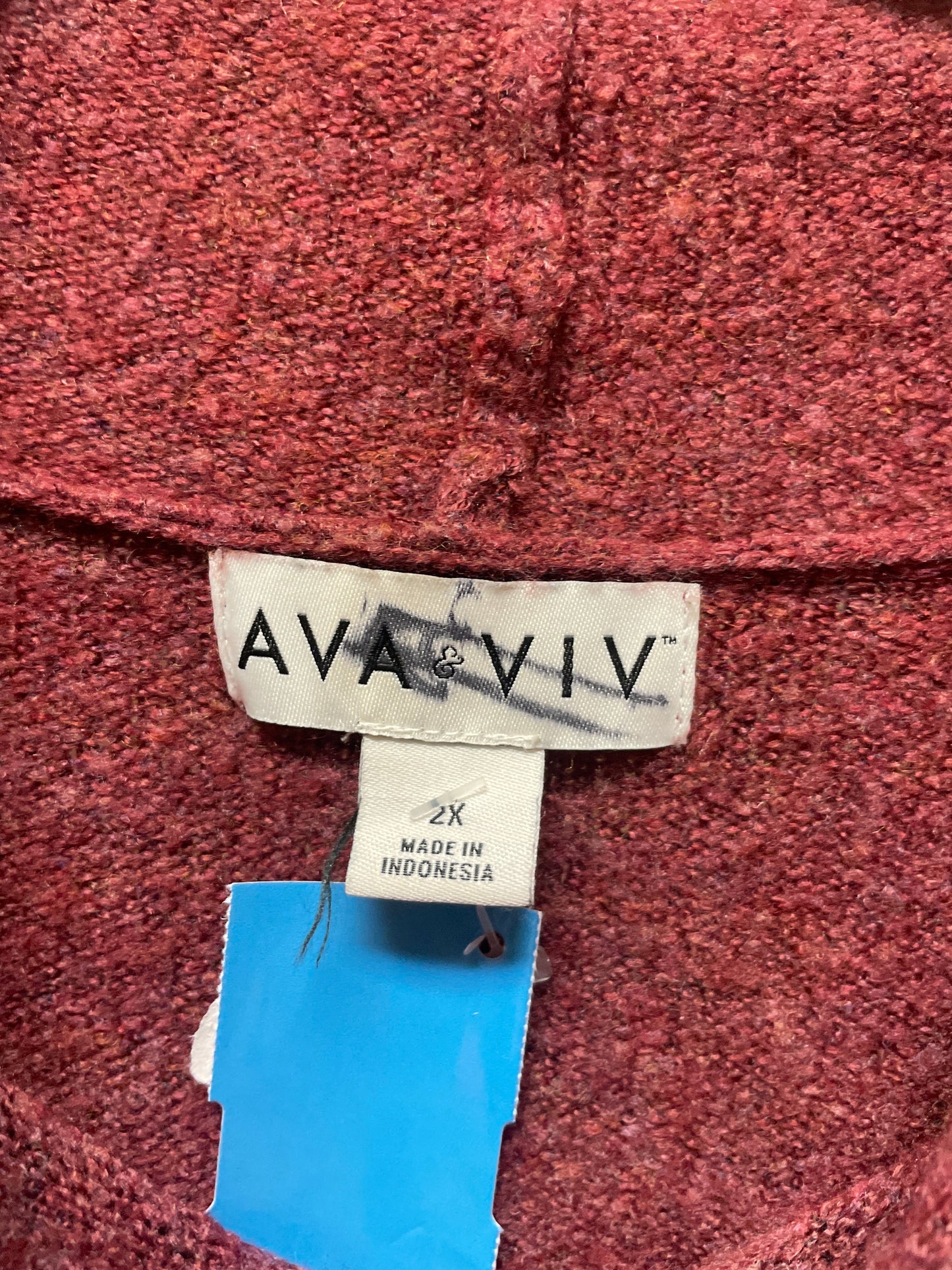 Sweater By Ava & Viv In Maroon, Size: 2x