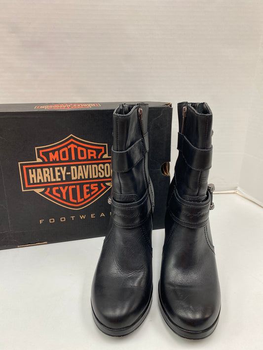 Boots Ankle Heels By Harley Davidson In Black, Size: 7.5