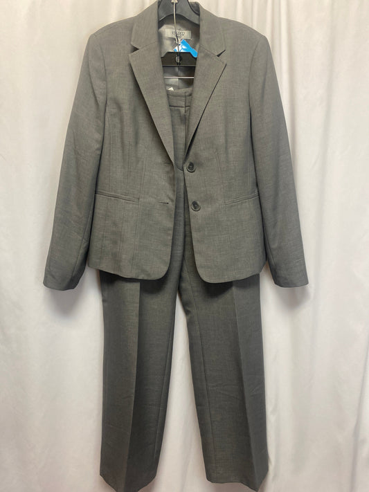 Pants Suit 2pc By Kasper In Grey, Size: L