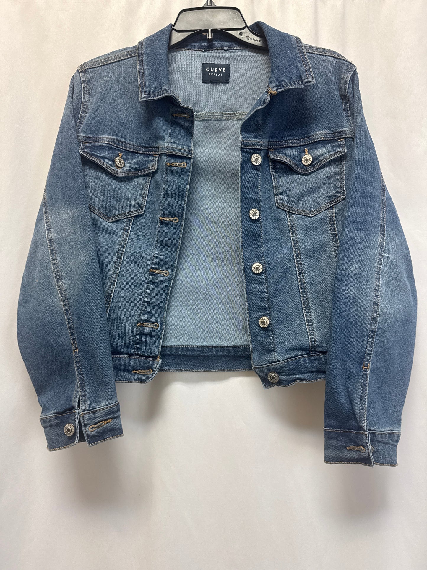 Jacket Denim By Curve Appeal In Blue, Size: M