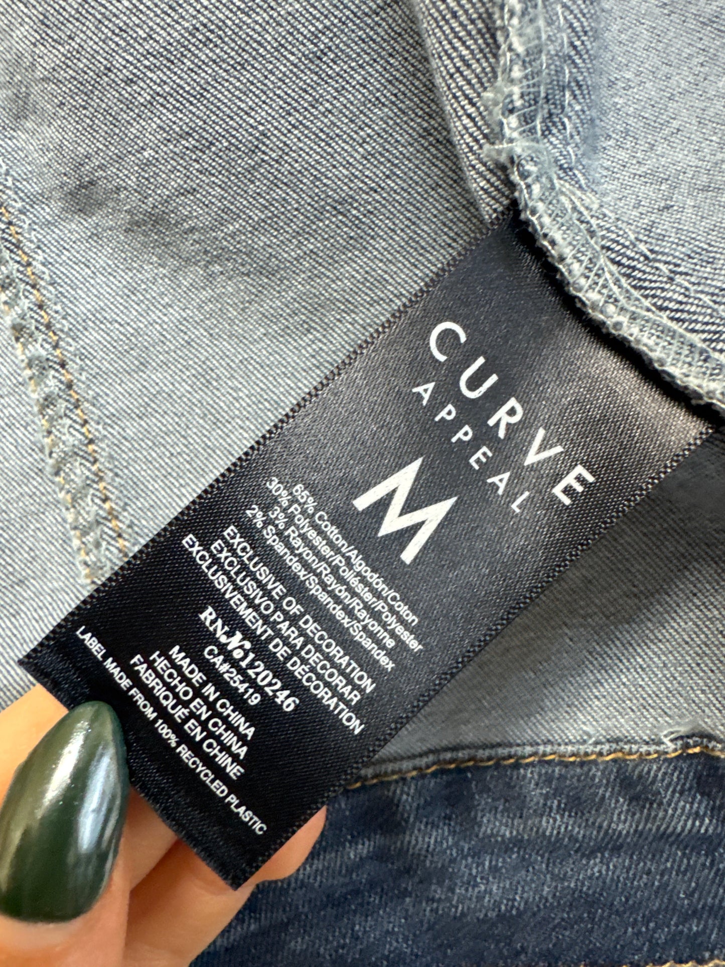 Jacket Denim By Curve Appeal In Blue, Size: M