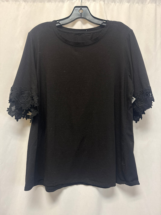 Top Short Sleeve By Clothes Mentor In Black, Size: L