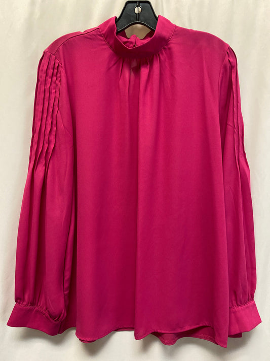 Top Long Sleeve By Ann Taylor In Pink, Size: L