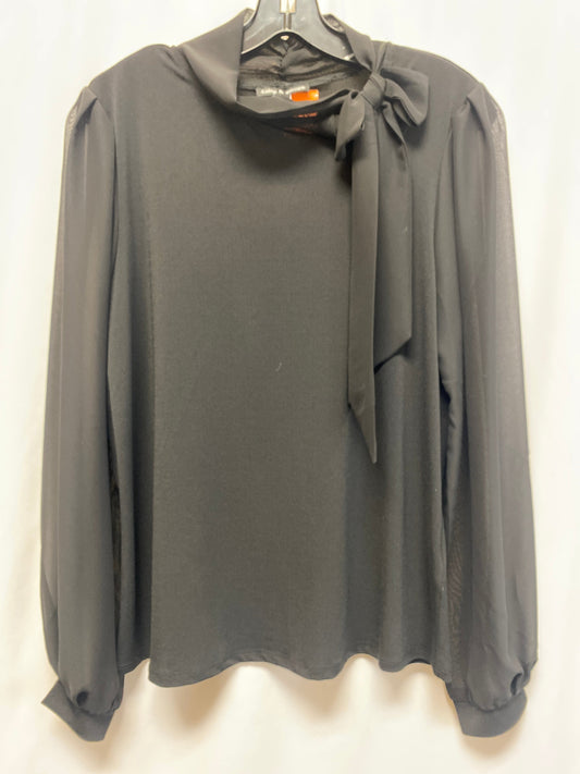 Top Long Sleeve By Cable And Gauge In Black, Size: L