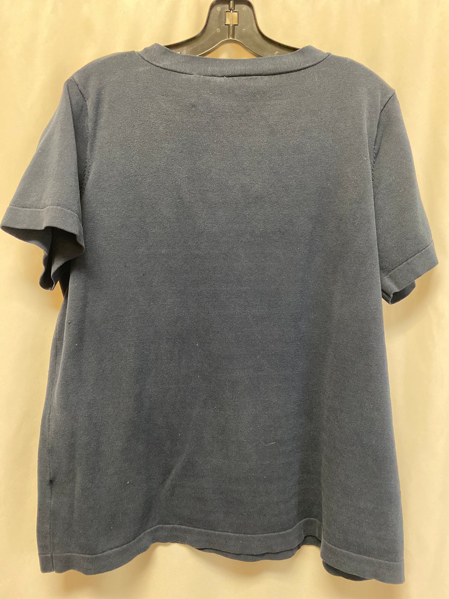 Top Short Sleeve By Jaclyn Smith In Blue, Size: 1x