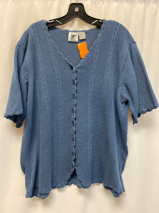 Top Short Sleeve By Maggie Lawrence In Blue, Size: 3x