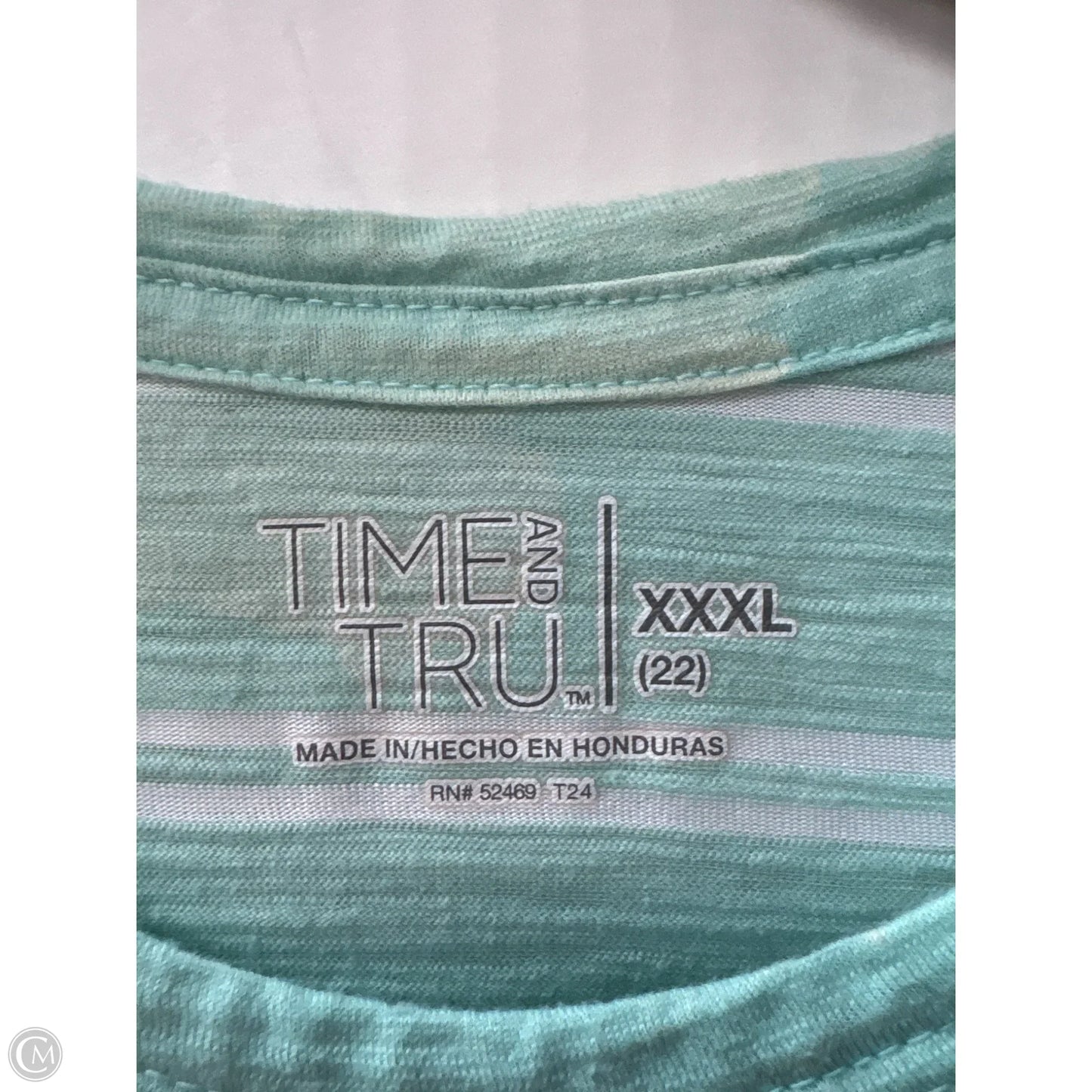 Top Short Sleeve By Time And Tru In Green, Size: 3x