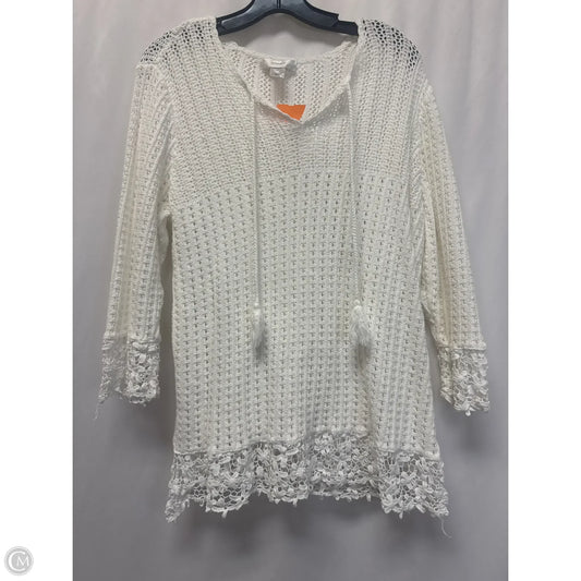 Top Long Sleeve By Cj Banks In White, Size: 2x