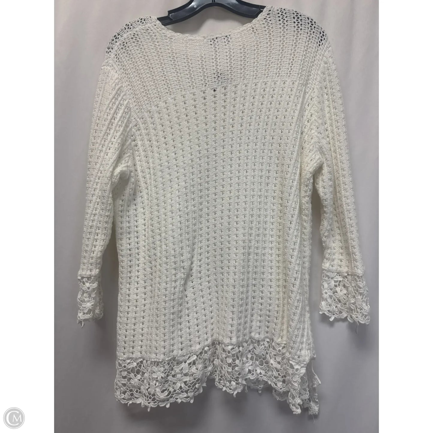 Top Long Sleeve By Cj Banks In White, Size: 2x