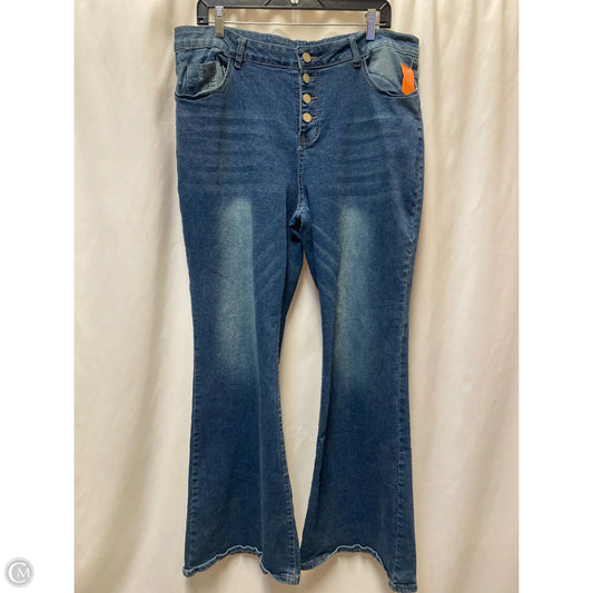 Jeans Flared By Clothes Mentor In Blue Denim, Size: 3x