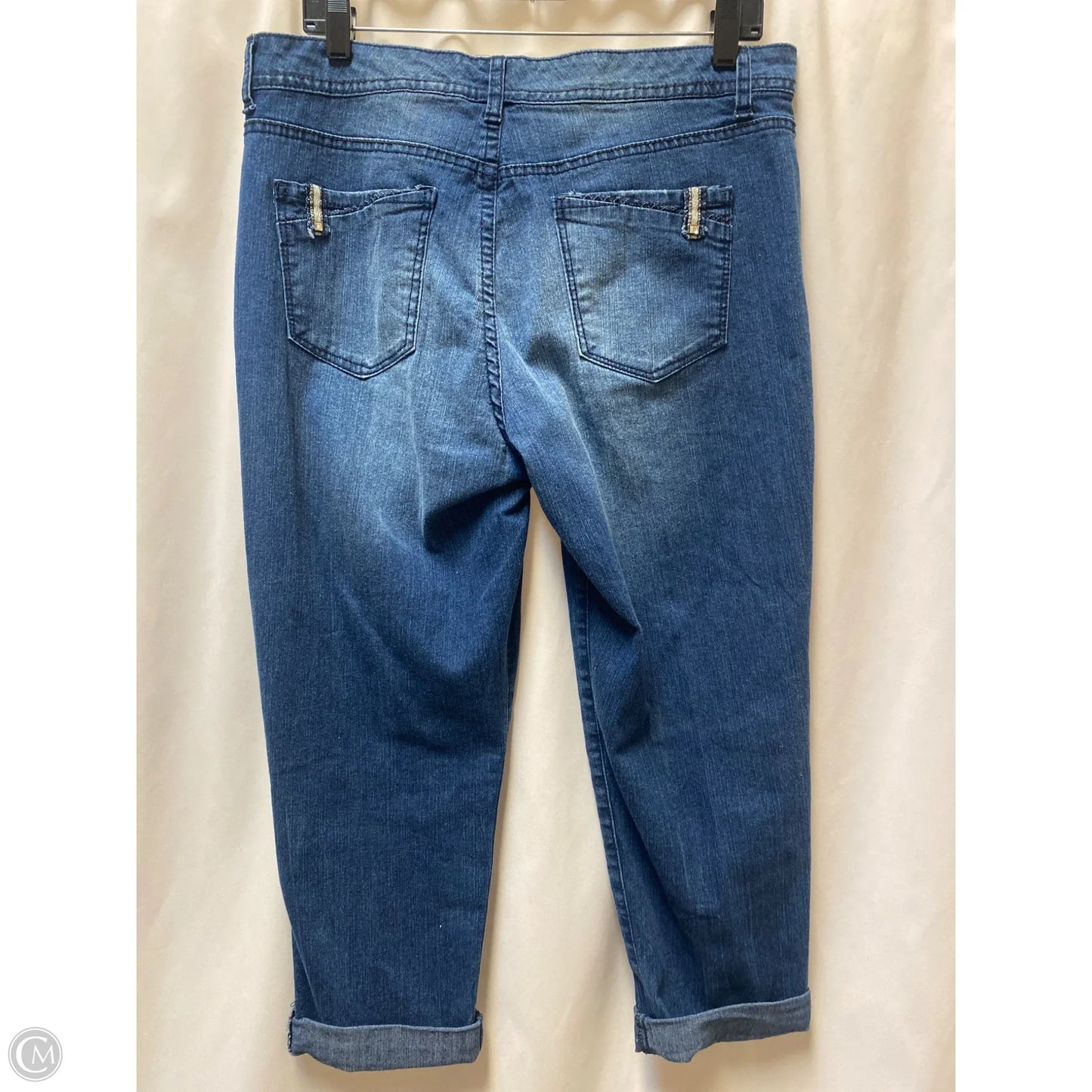 Jeans Cropped By Bandolino In Blue Denim, Size: 10