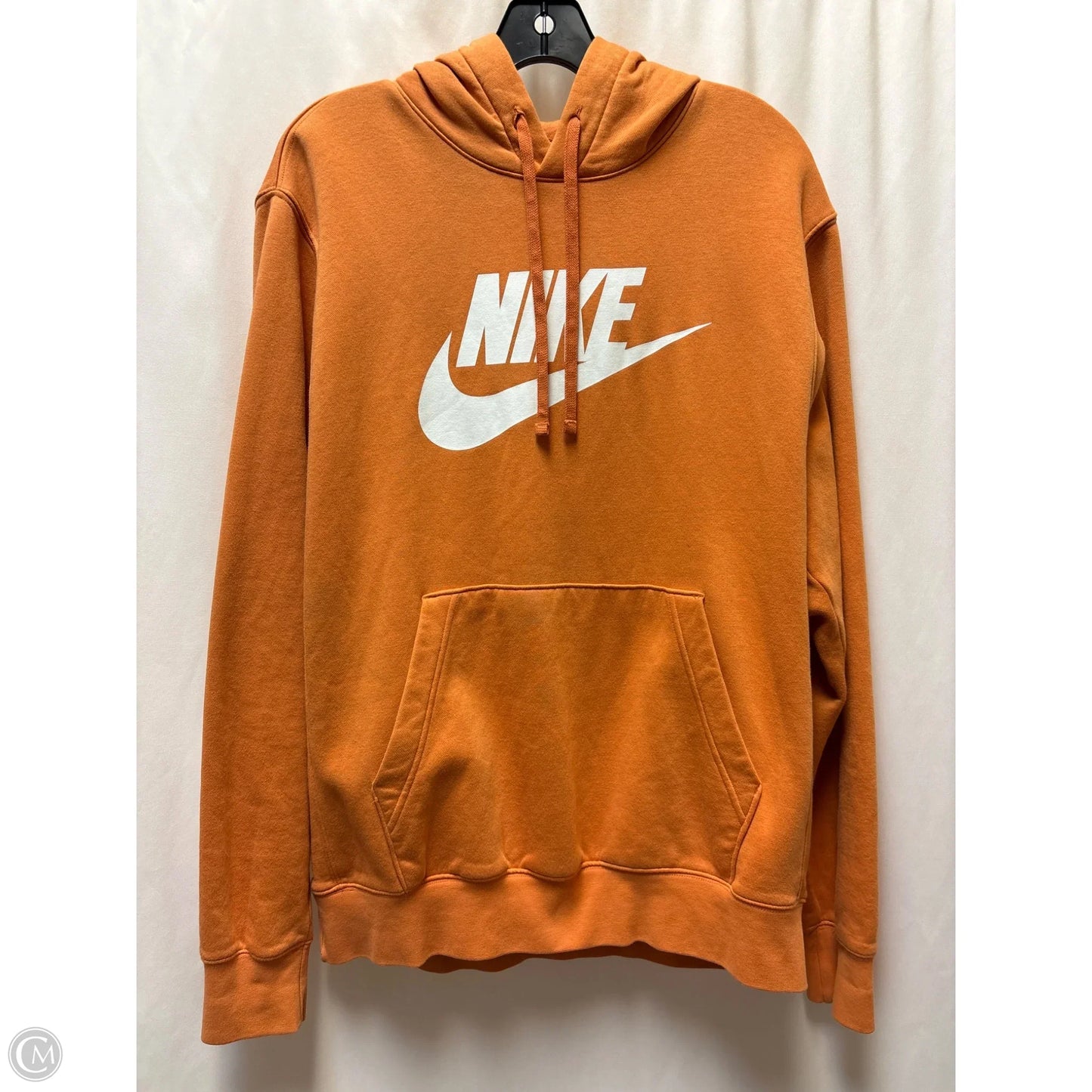 Athletic Sweatshirt Hoodie By Nike In Orange, Size: M
