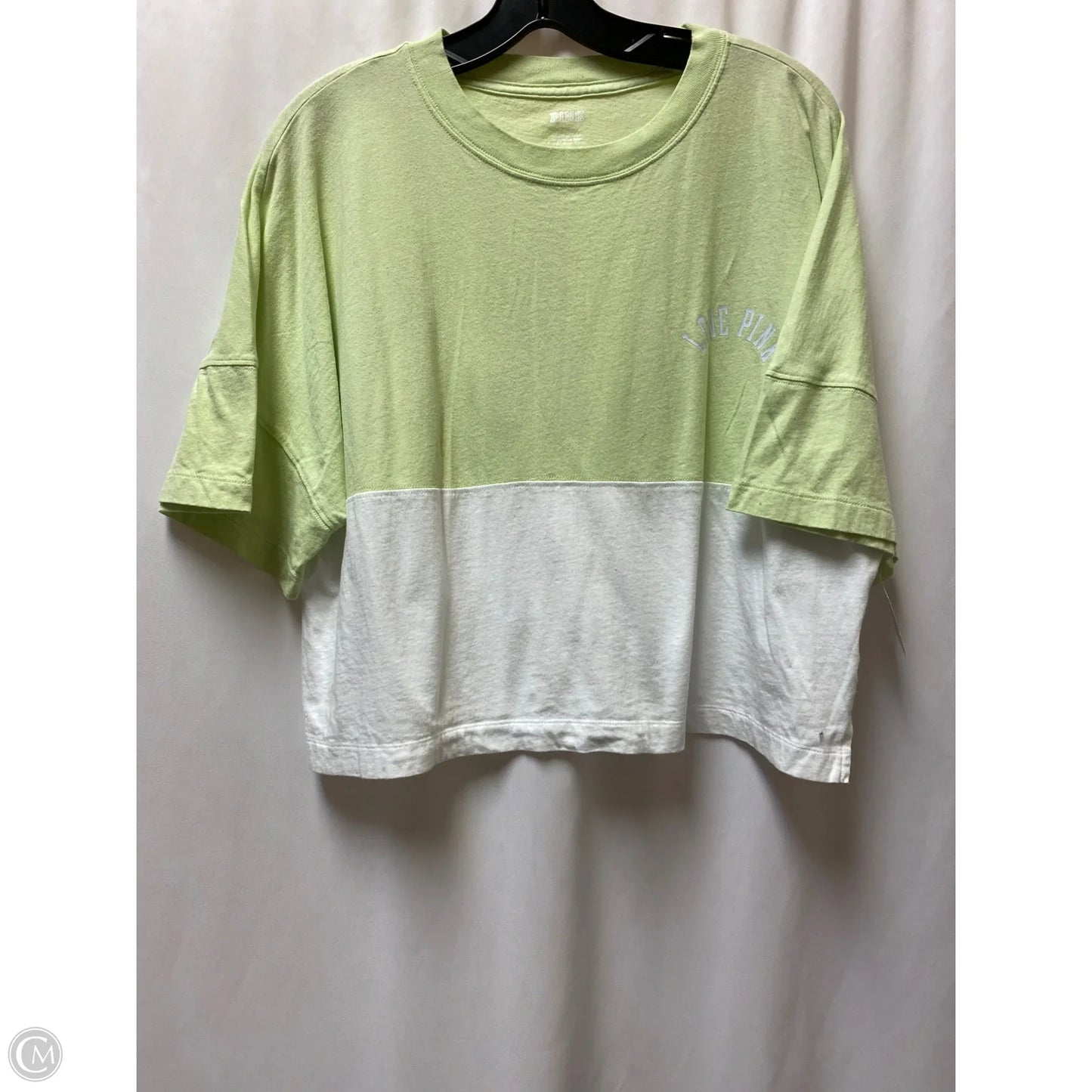 Top Short Sleeve By Pink In Green, Size: M
