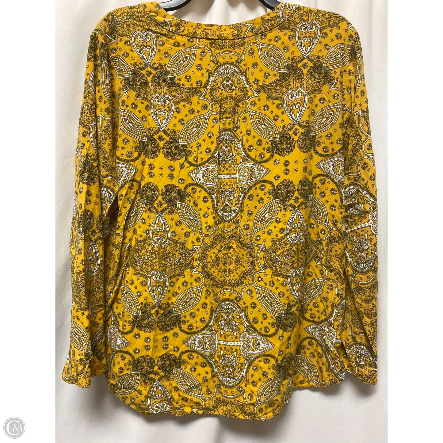 Top Long Sleeve By Talbots In Yellow, Size: Xl