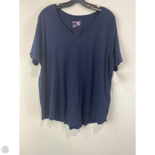 Top Short Sleeve By Terra & Sky In Navy, Size: 2x