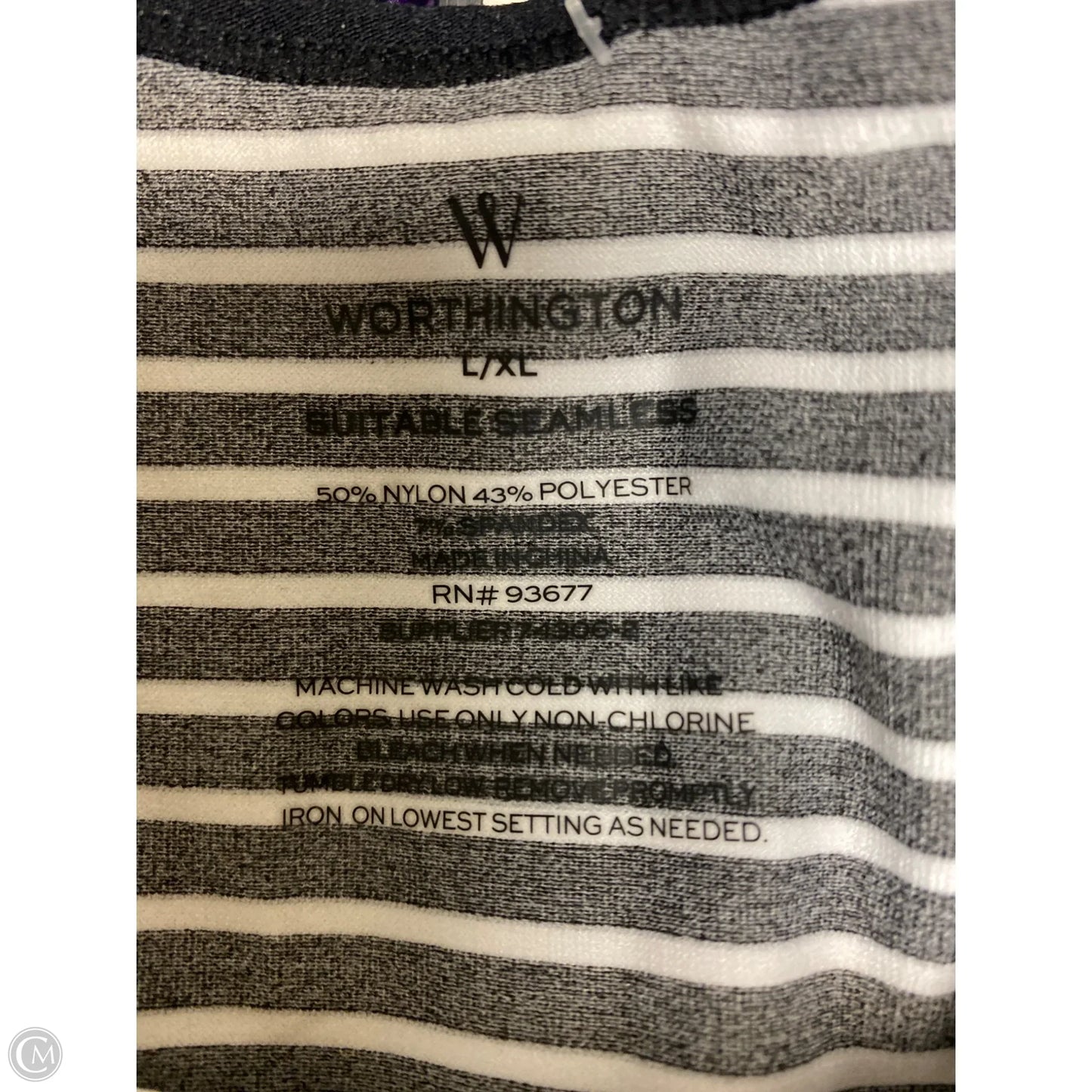 Tank Top By Worthington In Black & White, Size: L