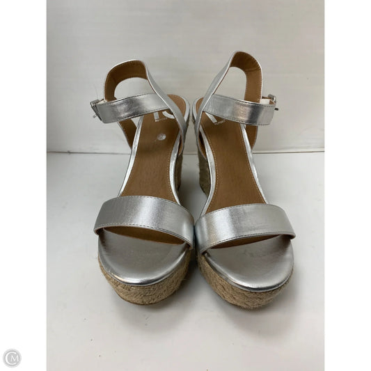 Sandals Heels Block By Report In Silver, Size: 9.5
