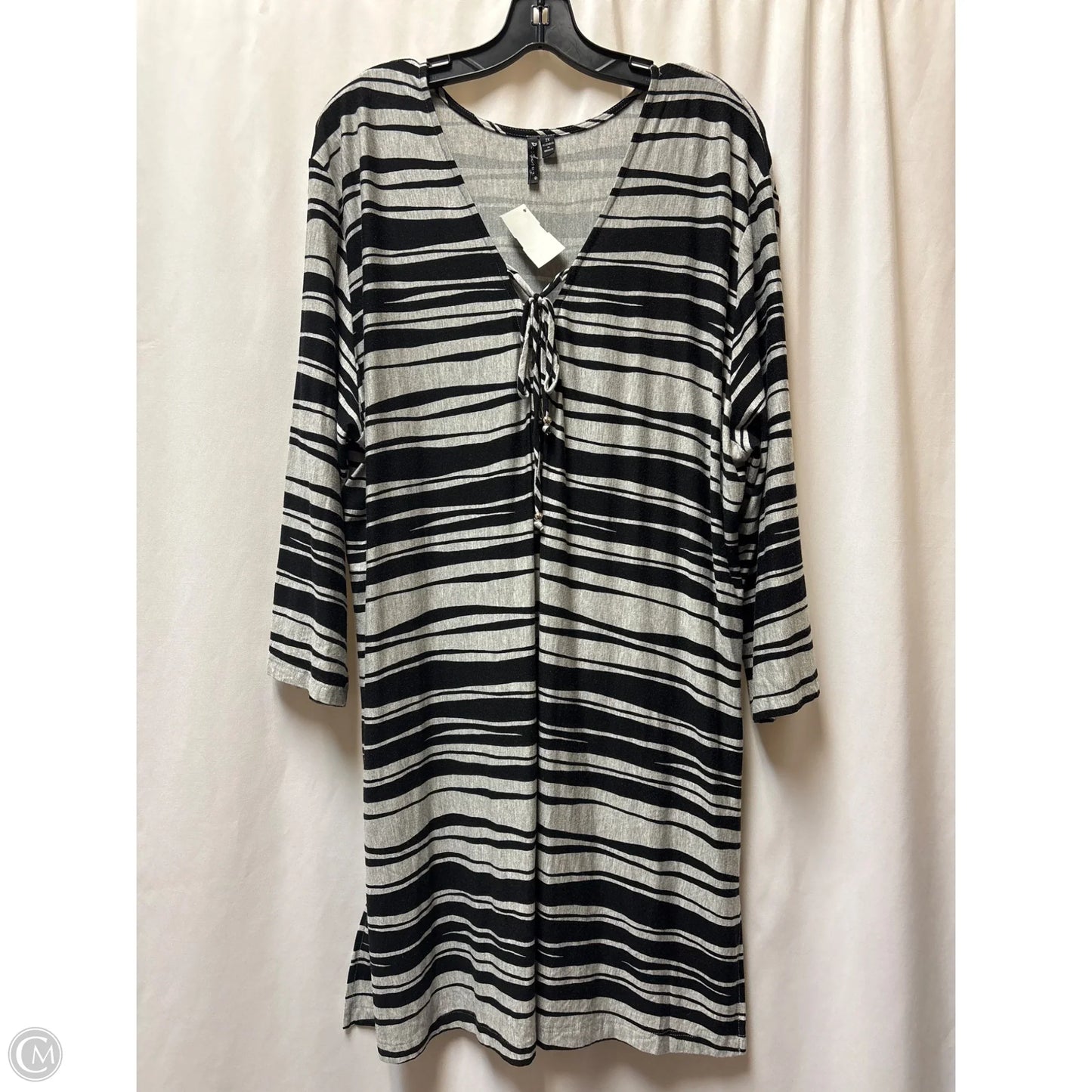 Dress Casual Midi By Clothes Mentor In Grey, Size: 2x