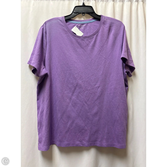 Top Short Sleeve By Kim Rogers In Purple, Size: Xxl