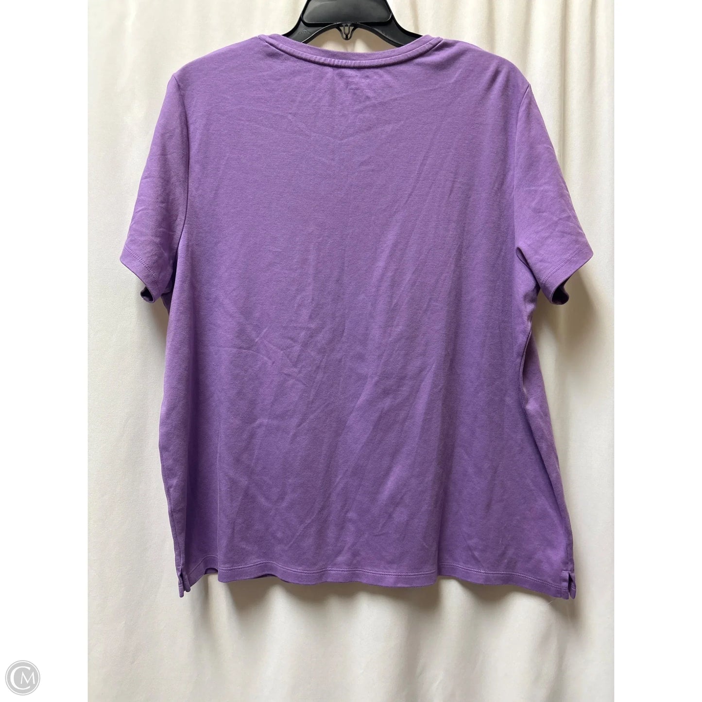 Top Short Sleeve By Kim Rogers In Purple, Size: Xxl