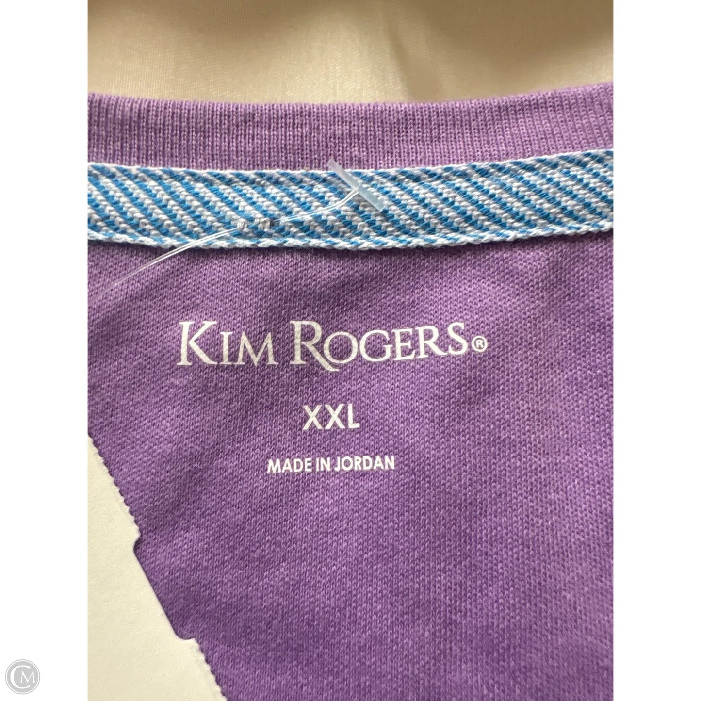Top Short Sleeve By Kim Rogers In Purple, Size: Xxl