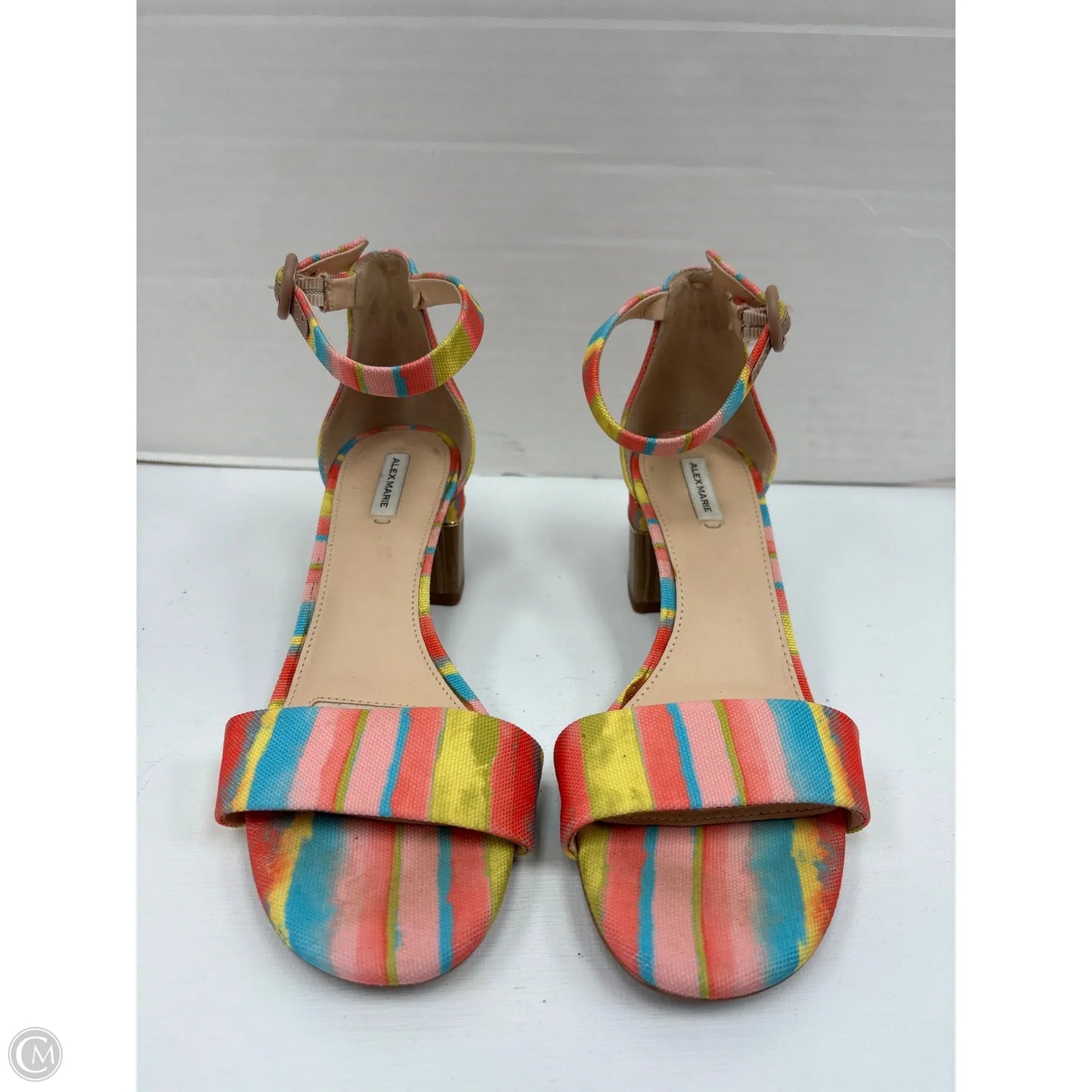 Sandals Heels Block By Alex Marie In Multi-colored, Size: 7