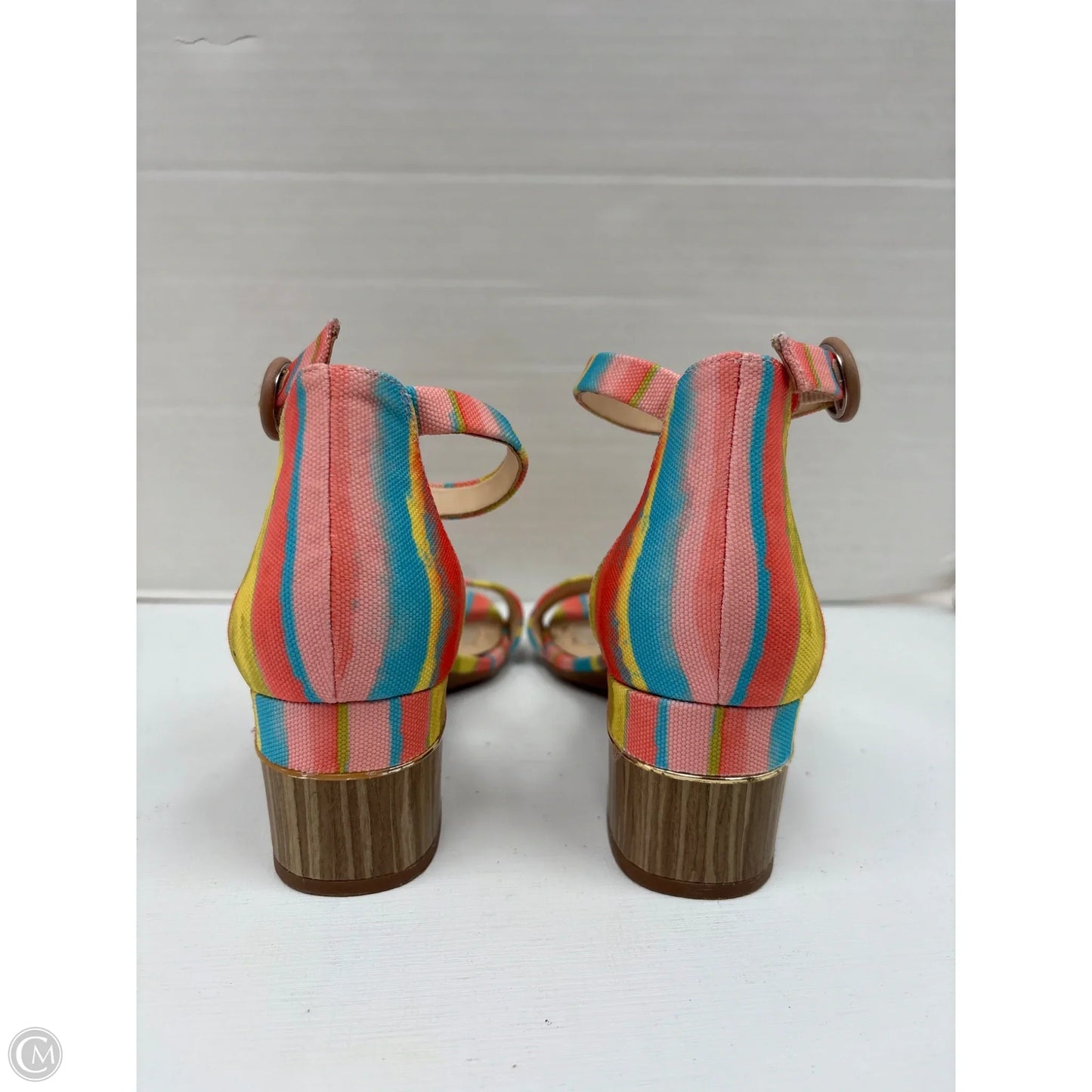 Sandals Heels Block By Alex Marie In Multi-colored, Size: 7