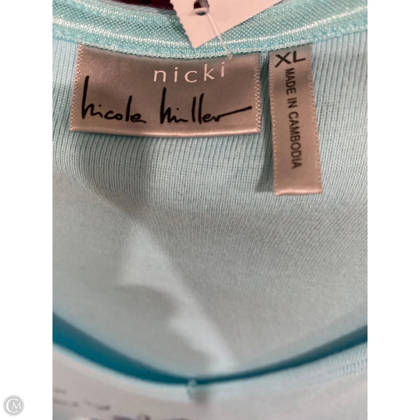 Top Short Sleeve By Nicole By Nicole Miller In Teal, Size: Xl