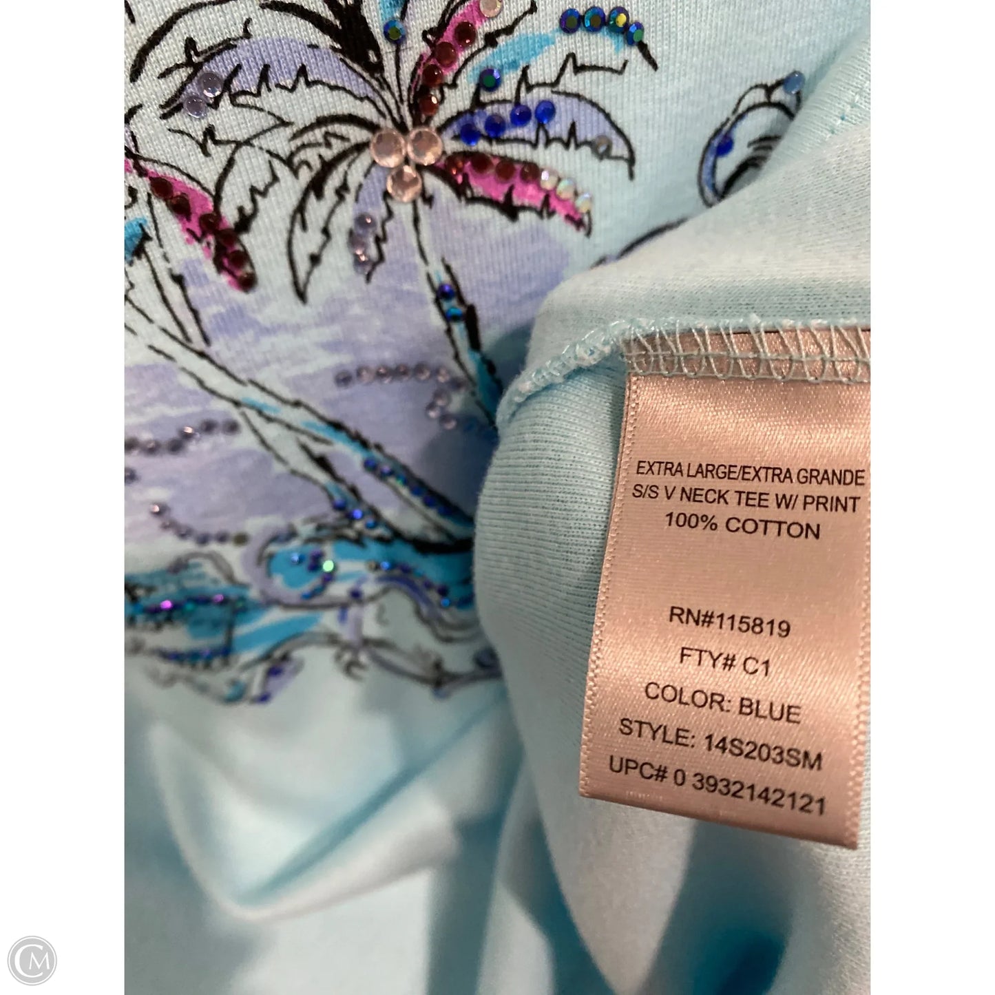 Top Short Sleeve By Nicole By Nicole Miller In Teal, Size: Xl