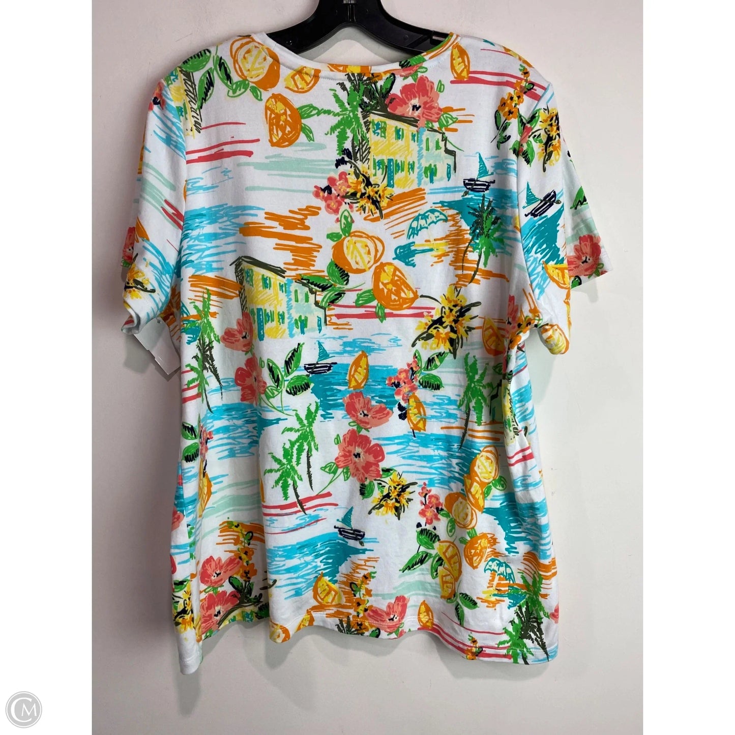 Top Short Sleeve By Kim Rogers In Yellow, Size: Xl