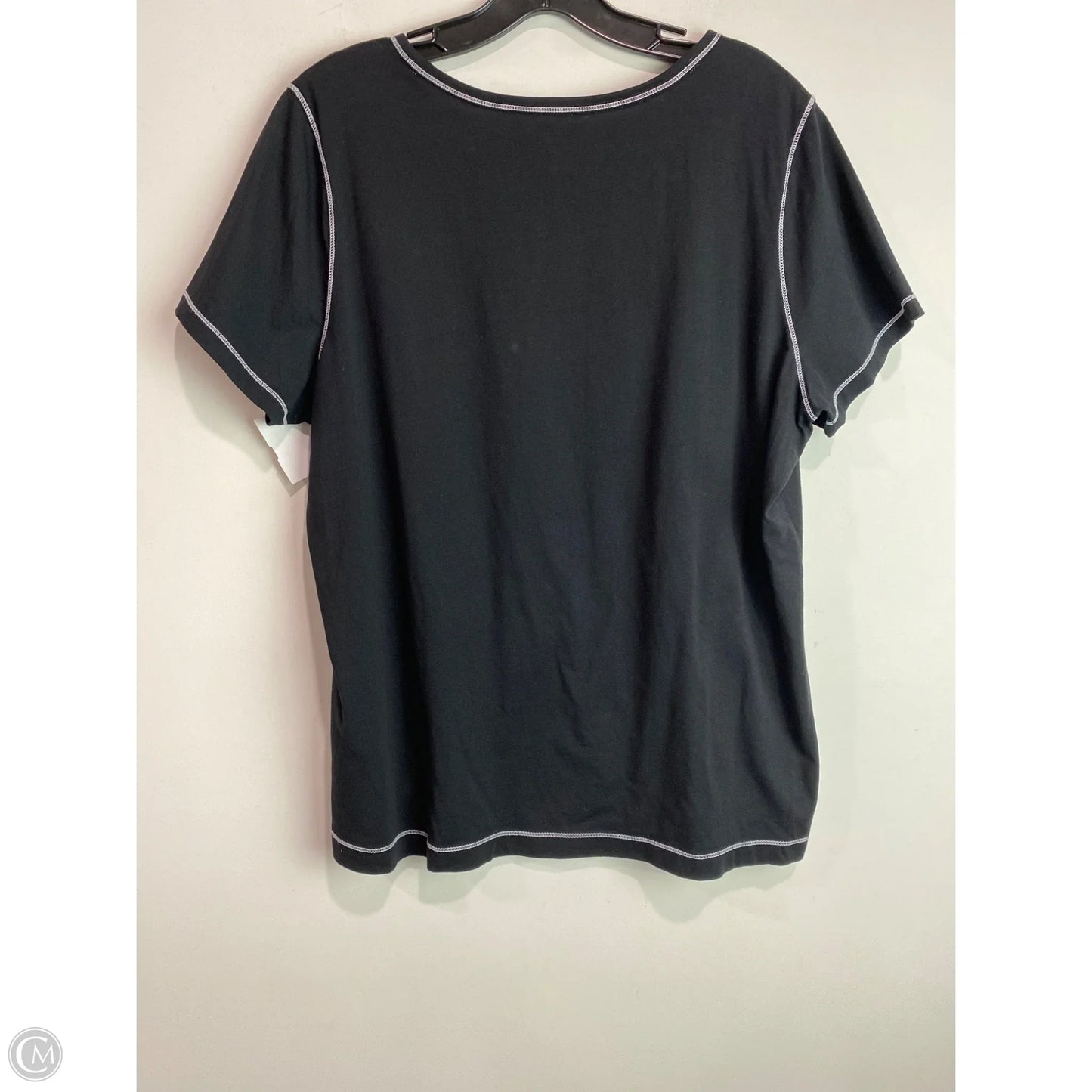 Top Short Sleeve By Clothes Mentor In Black, Size: 1x