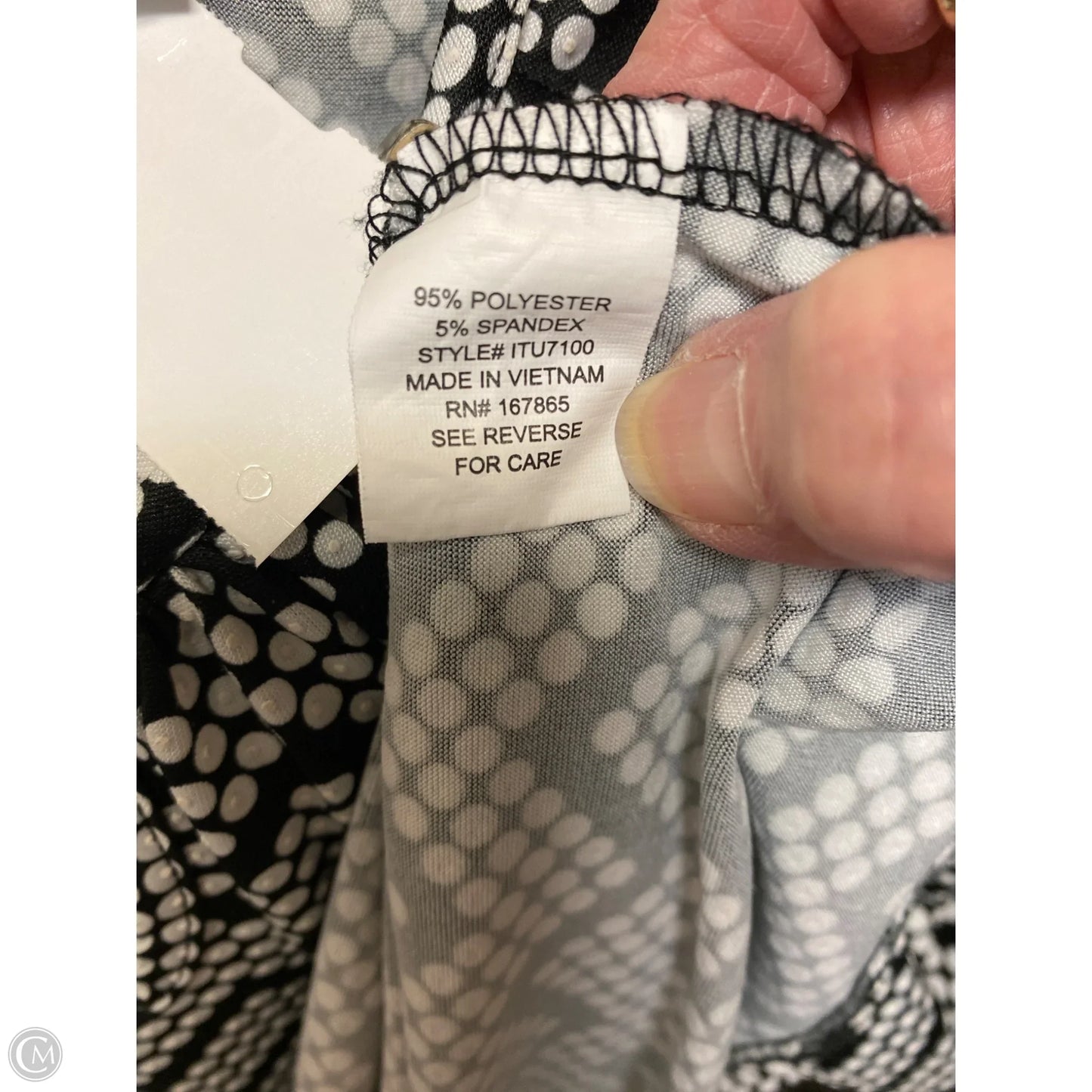 Top Sleeveless By Notations In Black & White, Size: Xl