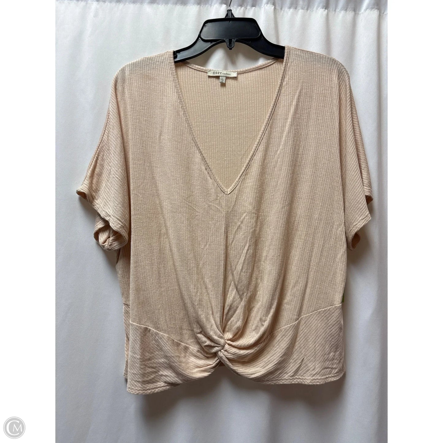 Top Short Sleeve By Cozy In Peach, Size: L
