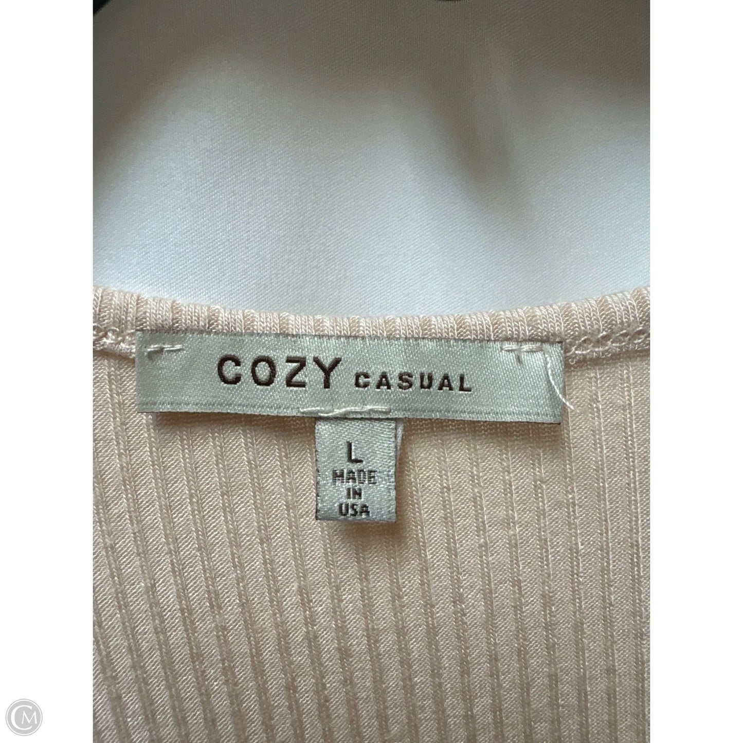 Top Short Sleeve By Cozy In Peach, Size: L