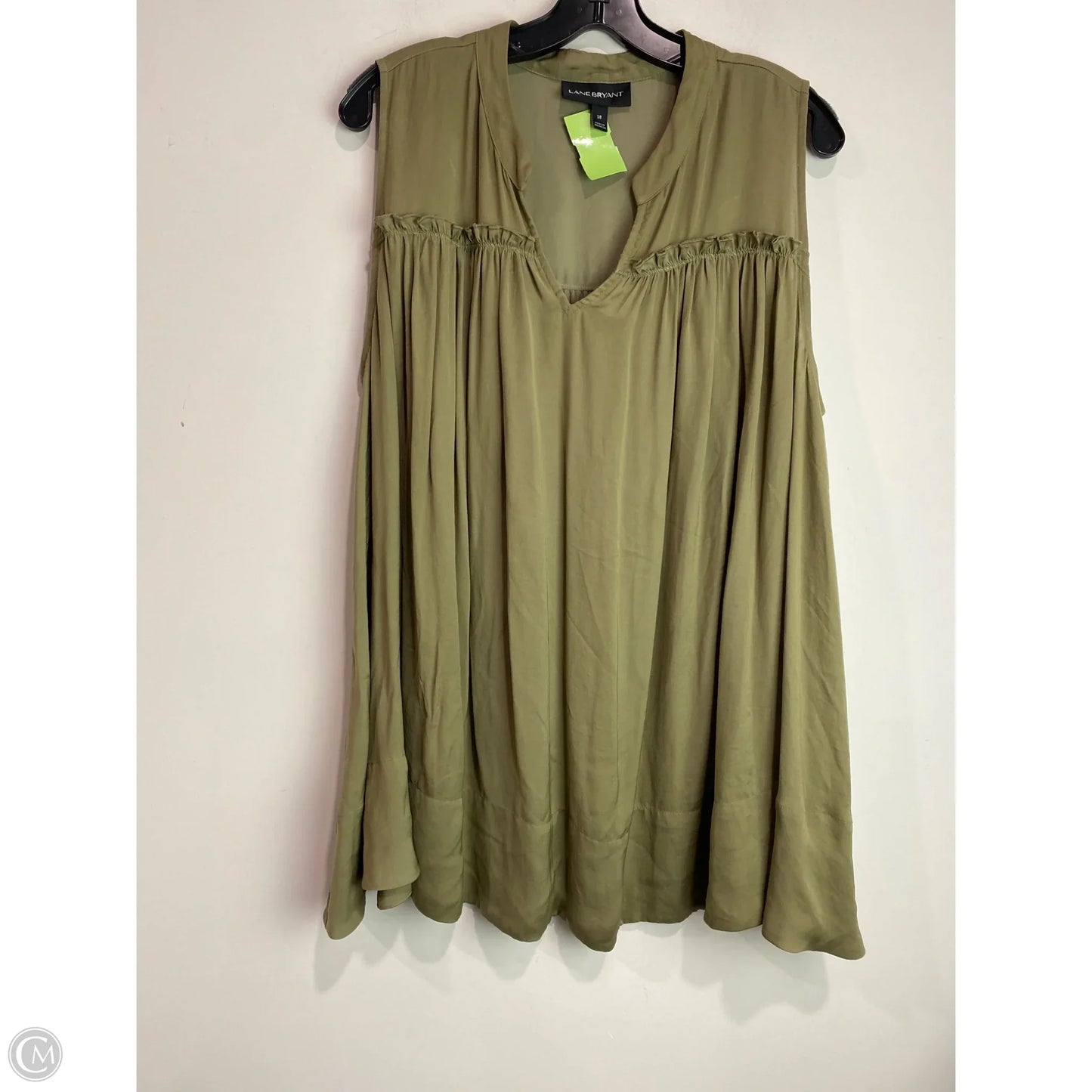 Top Sleeveless By Lane Bryant In Green, Size: 1x