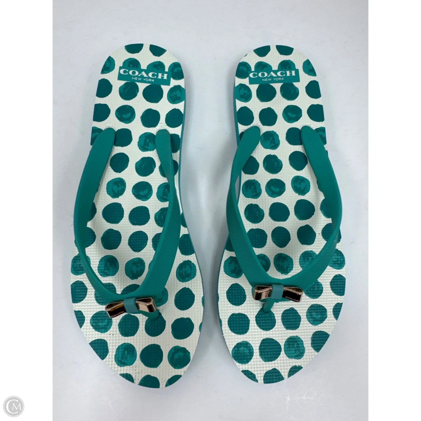 Sandals Designer By Coach In Aqua, Size: 9
