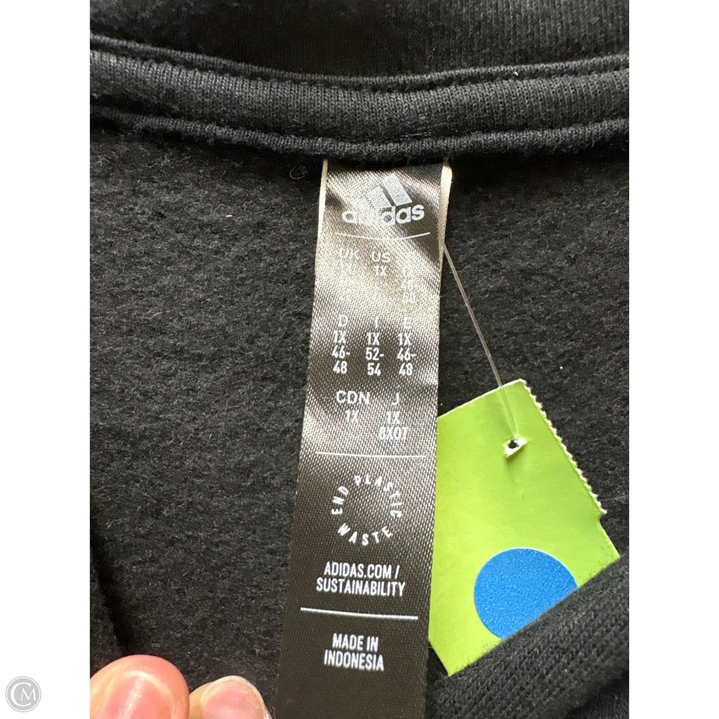 Sweatshirt Hoodie By Adidas In Black, Size: 1x