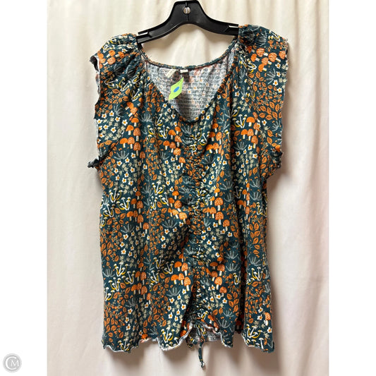 Top Short Sleeve By Cato In Green, Size: 1x