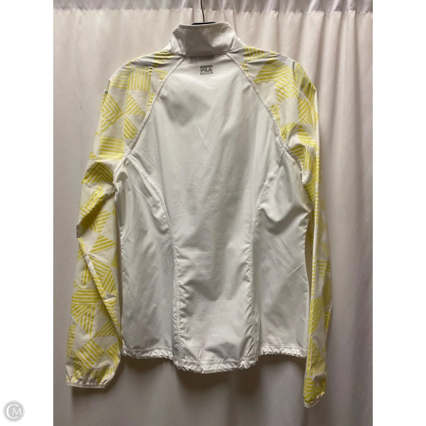 Athletic Jacket By Fila In White & Yellow, Size: S