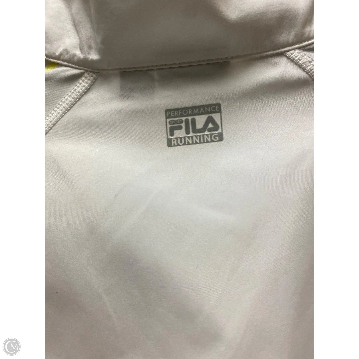 Athletic Jacket By Fila In White & Yellow, Size: S