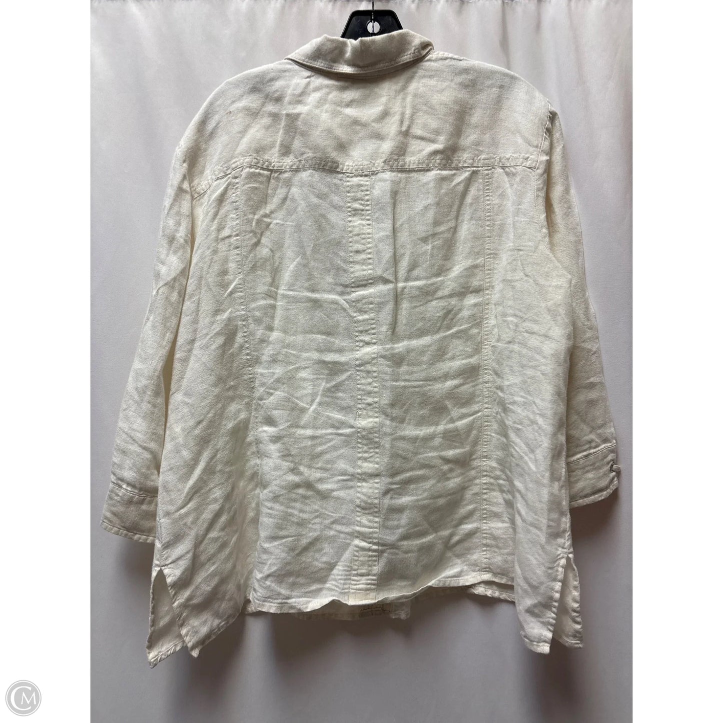 Top Long Sleeve By Jm Collections In White, Size: Xl