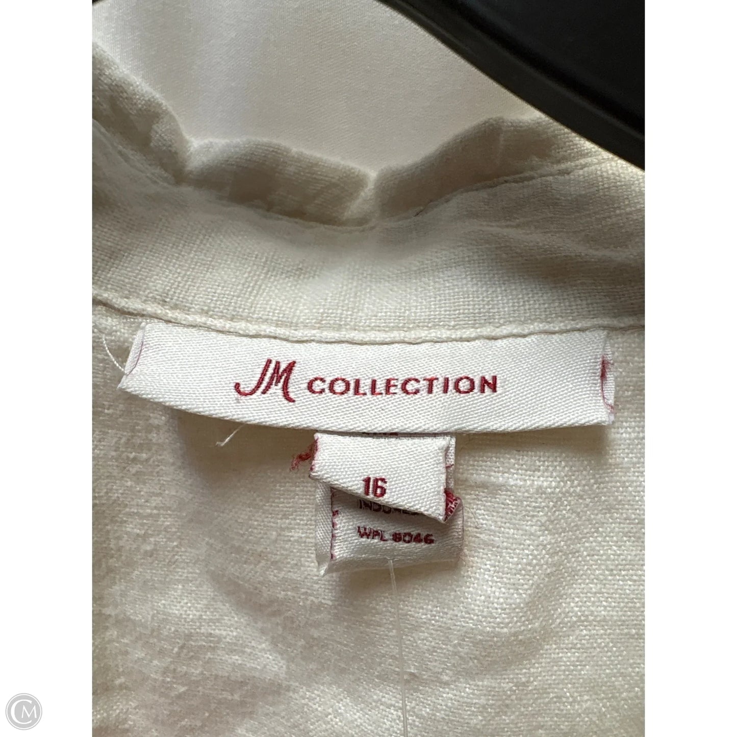 Top Long Sleeve By Jm Collections In White, Size: Xl